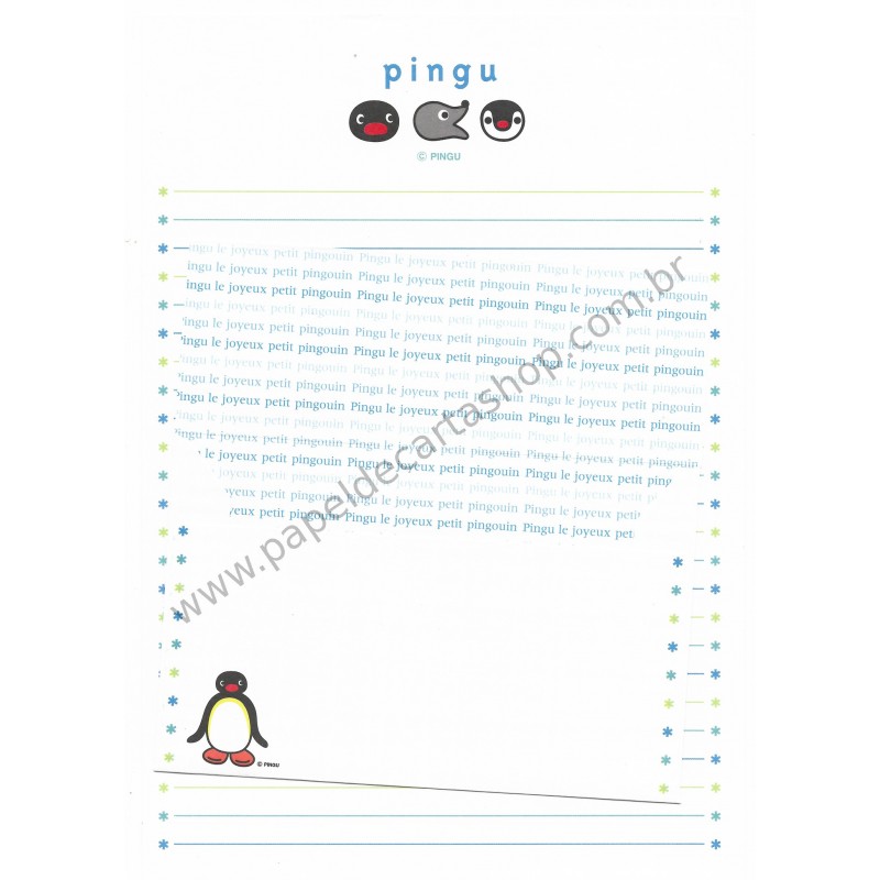 Conjunto de Papel de Carta Antigo (Vintage) PINGU SONY Creative 