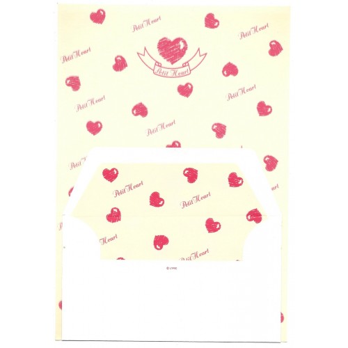 Conjunto de Papel de Carta Antigo (Vintage) Petit Heart CVM LYRIC JAPAN