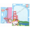 Ano 2003. Conjunto de Papel de Carta Hello Kitty San Francisco CAZ Sanrio