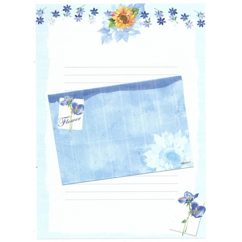 Conjunto de Papel de Carta Antigo Importado Shinn Jee Flower P180173-7