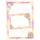 Conjunto de Papel de Carta Antigo Importado Shinn Jee Flower P180173-3