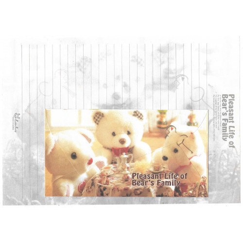 Conjunto de Papel de Carta Importado Bear's Family 2 Litte Fancy