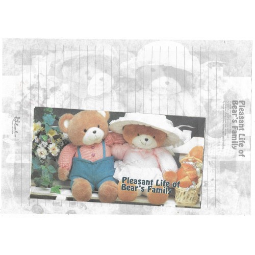 Conjunto de Papel de Carta Importado Bear's Family 3 Litte Fancy