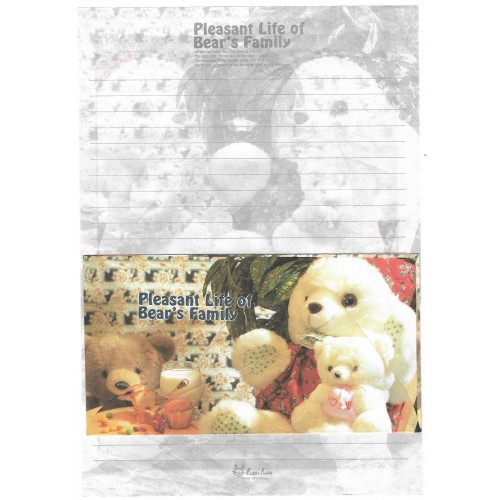 Conjunto de Papel de Carta Importado Bear's Family 4 Litte Fancy