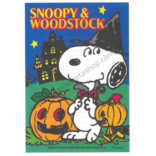 Papel de Carta Snoopy & Woodstock HWN1 Vintage Hmk Japan