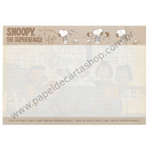 Papel de Carta Snoopy & Friends On the Street 2 Antigo (Vintage) - Peanuts