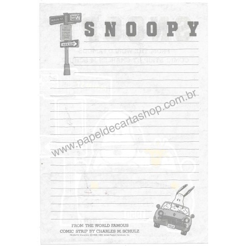 Papel de Carta Snoopy on the Street Vintage Hallmark Japan