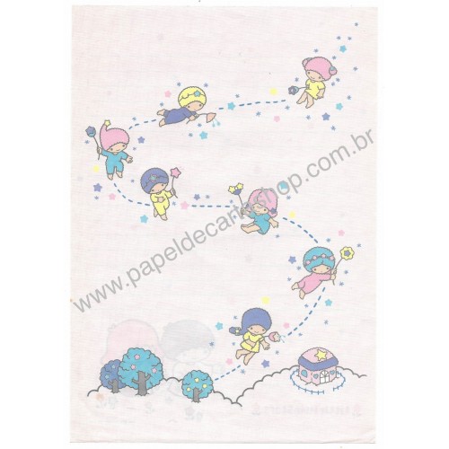 Ano 1976. Conjunto de Papel de Carta Little Twin Stars 1st Sanrio