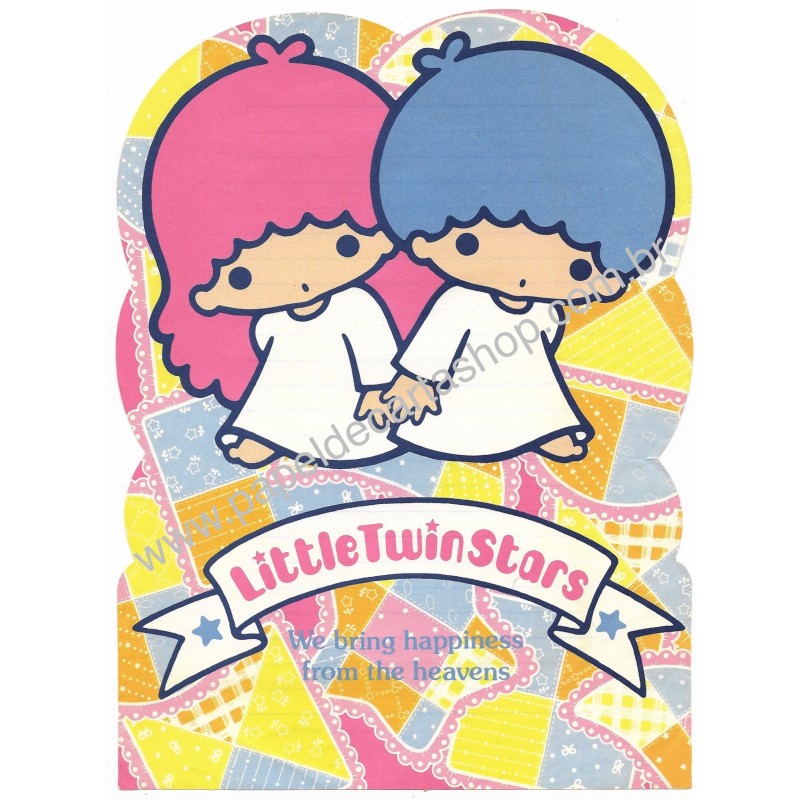 Ano 1976. Papel de Carta Little Twin Stars Patchwork Sanrio Japan