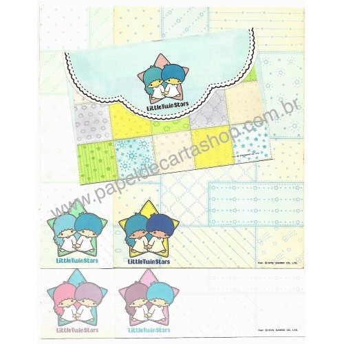 Ano 1976 Conjunto de Papel de Carta Little Twin Stars PATCH Sanrio