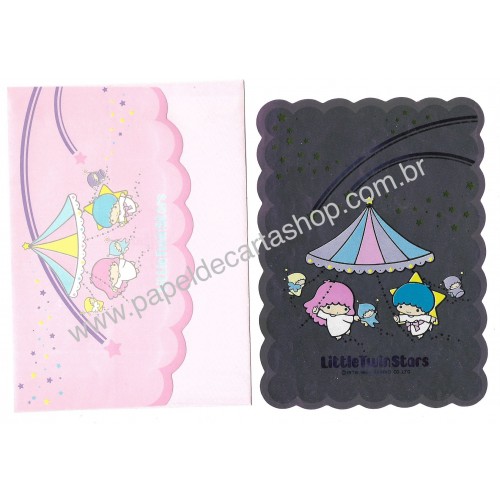 Ano 1984. Conjunto de Papel de Carta Little Twin Stars SHINE (CRS) Sanrio