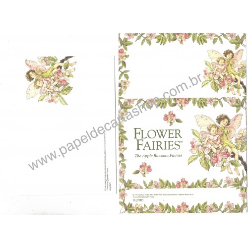 Conjunto de Papel de Carta Importado Flower Fairies The Apple Blossom