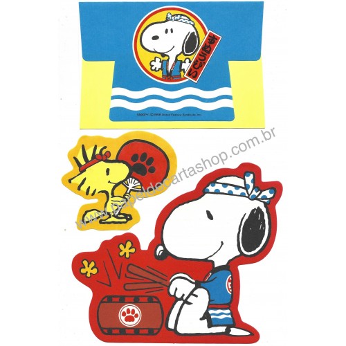 Conjunto de Papel de Carta Snoopy & Woodstock JPN Vintage Hallmark