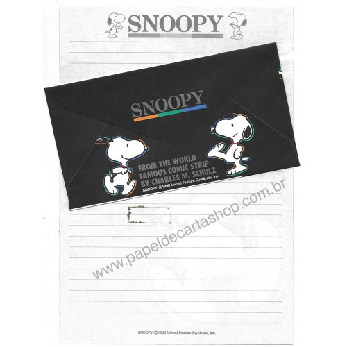 Conjunto de Papel de Carta SNOOPY CLR Vintage Hallmark Japan