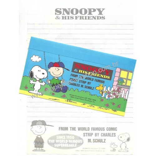 Conjunto de Papel de Carta Snoopy & Friends CAZ Vintage Hallmark Japan