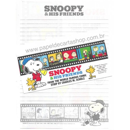 Conjunto de Papel de Carta Snoopy & His Friends Vintage Hallmark Japan