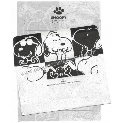 Conjunto de Papel de Carta Snoopy CGB Vintage Hallmark