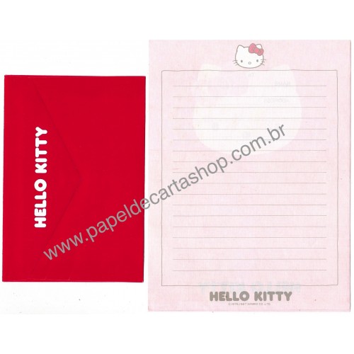 Ano 1987. Conjunto de Papel de Carta Hello Kitty Face CVM Sanrio