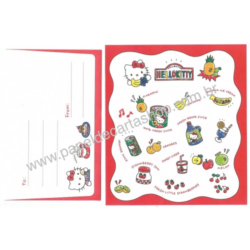Ano 1991. Conjunto de Papel de Carta Hello Kitty Collection Sanrio