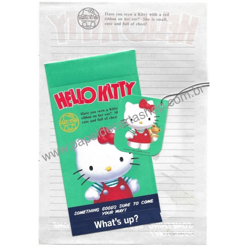 Ano 1989. Conjunto de Papel de Carta Hello Kitty CVD Sanrio