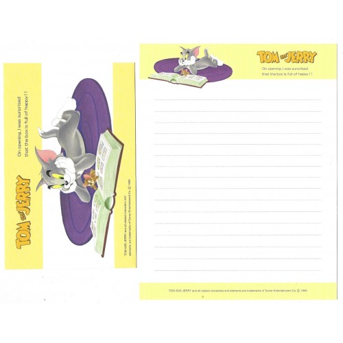 Ano 1999. Conjunto de Papel de Carta IMPORTADO Tom & Jerry CAM