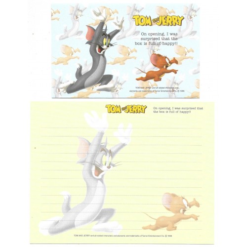 Ano 1999. Conjunto de Papel de Carta IMPORTADO Tom & Jerry CAZ