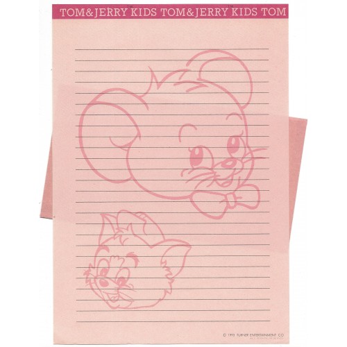 Ano 1993. Conjunto de Papel de Carta Importado Tom and Jerry Kids Red
