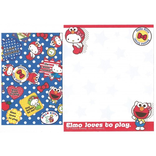 Ano 2011. Kit 4 Conjuntos de Papel de Carta Hello Kitty & Sesame Street Loves 2