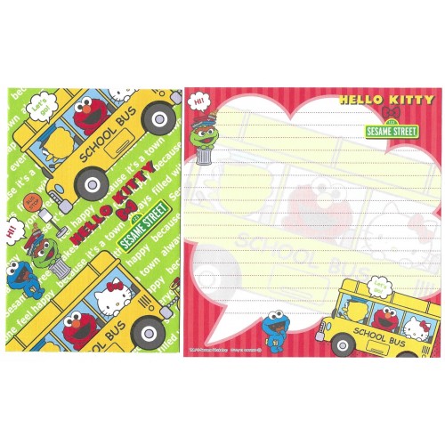 Ano 2011. Kit 4 Conjuntos de Papel de Carta Hello Kitty & Sesame Street Joy