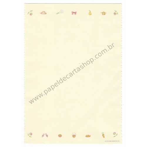 Ano 1985. KIT 3 Papéis de Carta Antigos Vintage Floral Poem Tree Sanrio