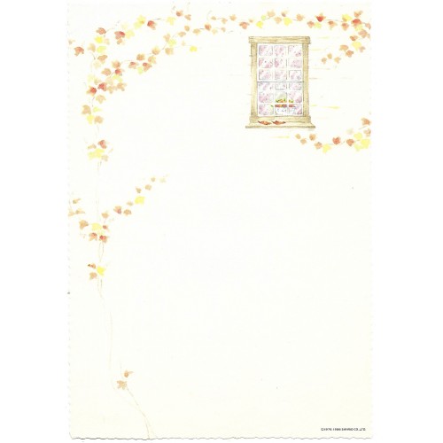 Ano 1986. Conjunto de Papel de Carta Antigo Vintage Floral Poem Sanrio