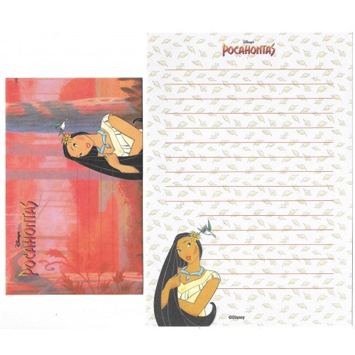 Conjunto de Papel de Carta ANTIGO Personagens Disney Pocahontas CLL