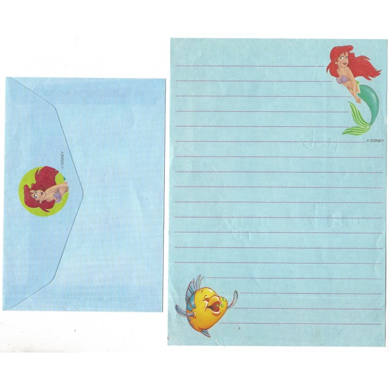 Conjunto de Papel de Carta Ariel A Pequena Sereia Disney