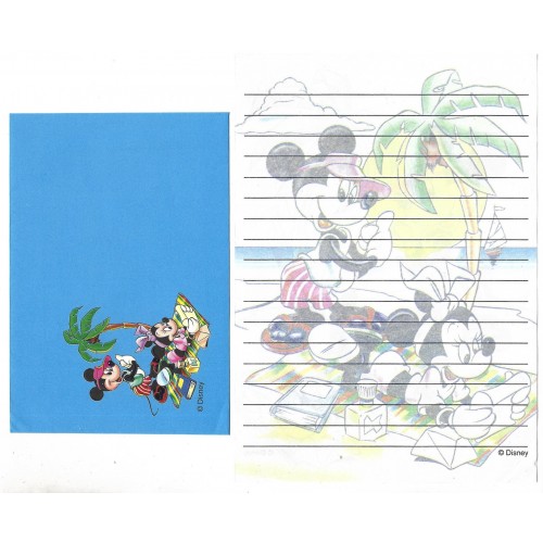 Conjunto de Papel de Carta ANTIGO Personagens Disney Beach