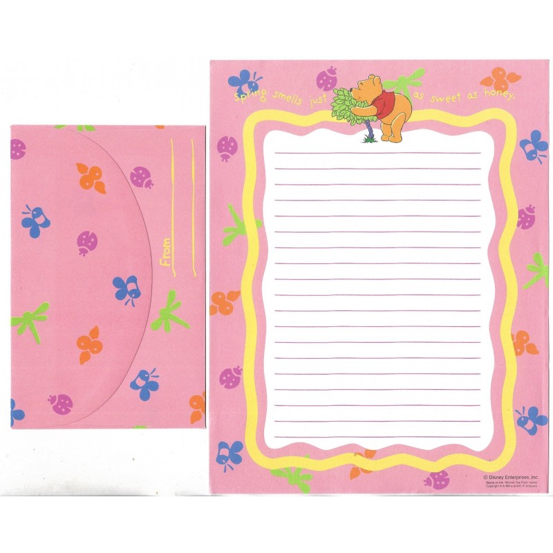 Conjunto de Papel de Carta Disney POOH Spring CRS Japan