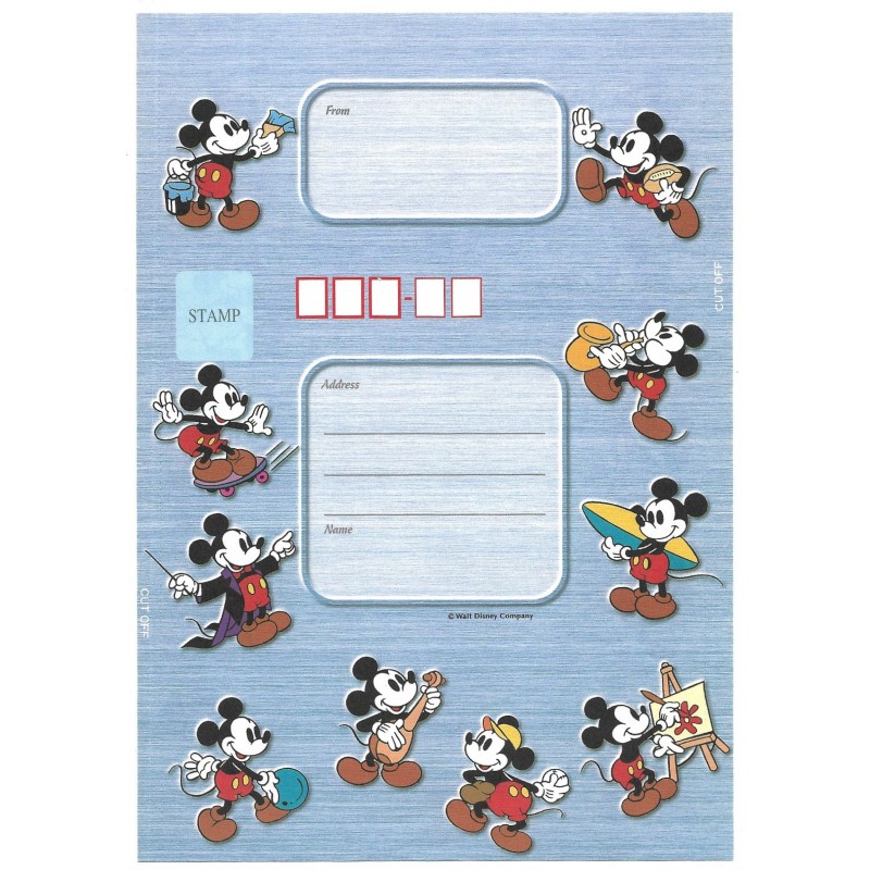 Papel de Carta dobrável ANTIGO VINTAGE Mickey Mouse CAZ JP