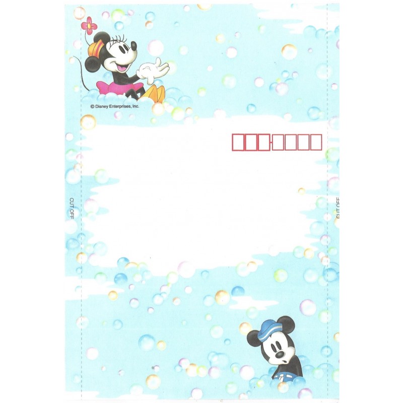 Papel de Carta dobrável ANTIGO VINTAGE Mickey & Minnie CAZ JP