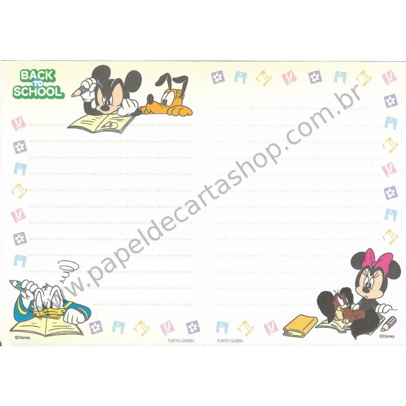 Papel de Carta ANTIGO VINTAGE Disney BACK TO SCHOOL CVD JP