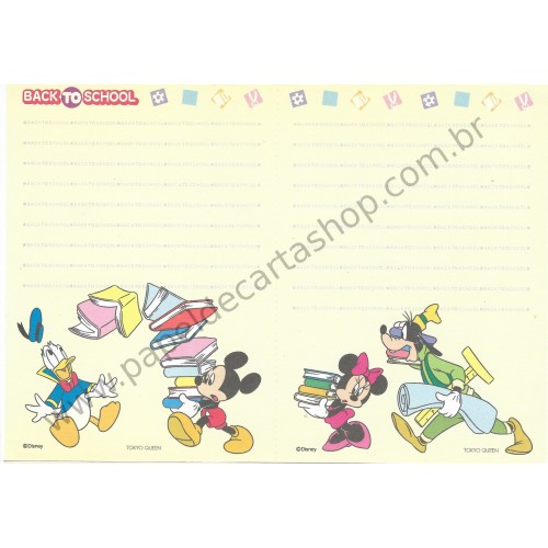 Papel de Carta ANTIGO VINTAGE Disney BACK TO SCHOOL CLA JP