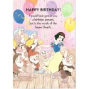 Cartão Antigo Vintage Importado Disney Snow White & The 7 Dwarfs Gibson