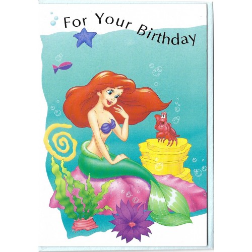 Notecard Importado The Little Mermaid Birthday 3P Gibson