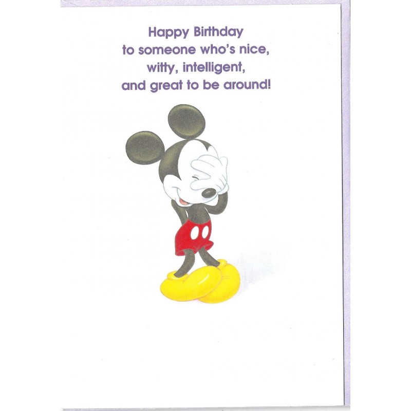 Notecard Importado Mickey Mouse Happy Birthday GIBSON