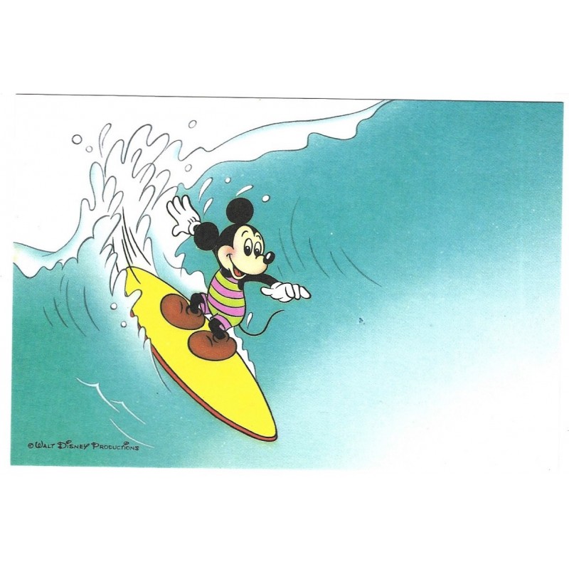 Postcard Antigo Vintage Disney Mickey Surfing LYRIC JAPAN