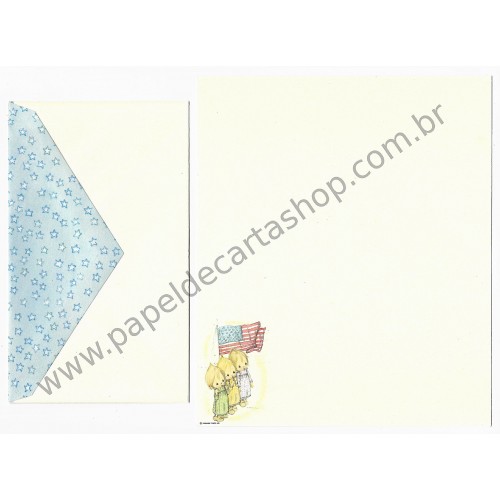 Conjunto de Papel de Carta Antigo Betsey Clark - Bandeira