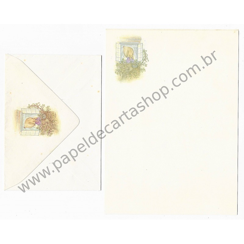 Conjunto de Papel de Carta Antigo Betsey Clark - Ninho