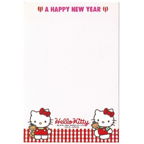 Ano 1994. Postcard Vintage Hello Kitty Happy New Year Sanrio JAPAN