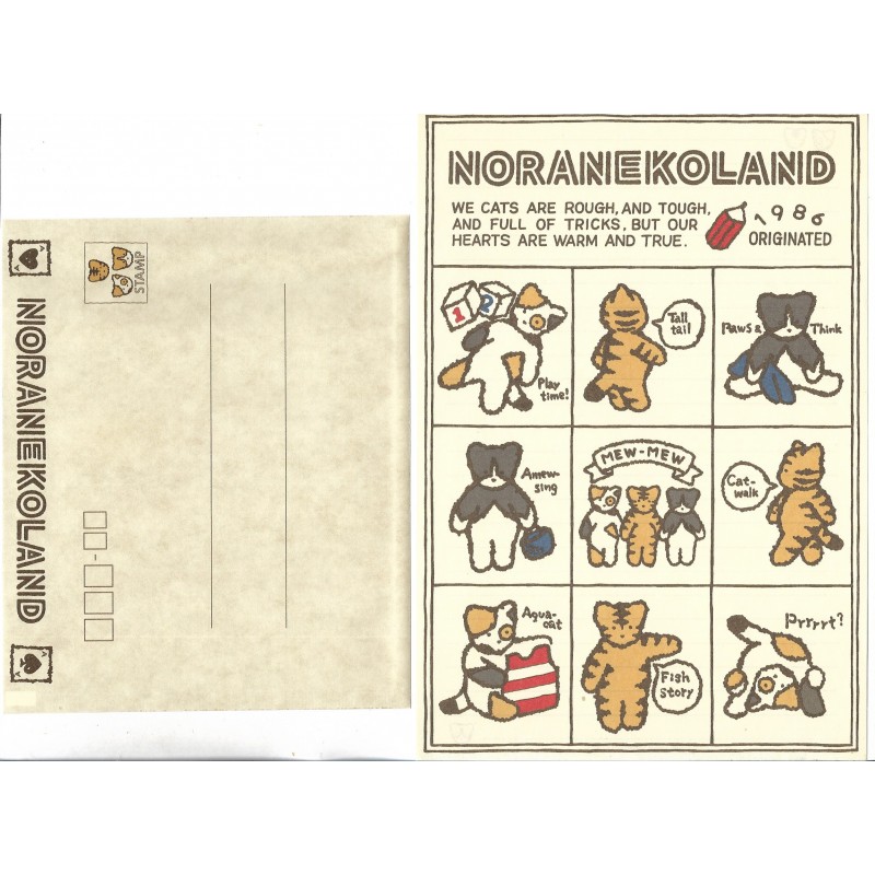 Ano 1988. Conjunto de Papel de Carta Noraneko Vintage Sanrio