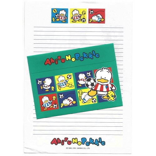 Ano 1991. Conjunto de Papel de Carta Pekkle CVD Vintage Sanrio