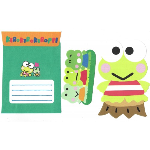 Ano 1995. Conjunto de Papel de Carta Keroppi Die Cut Sanrio