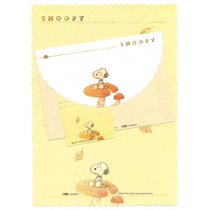 Conjunto de Papel de Carta Snoopy CLA Vintage Peanuts Hallmark Denz